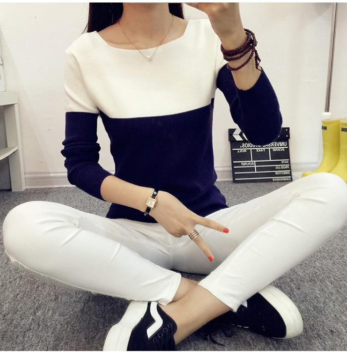 Sweater for Women Knitted High Elastic Jumper (Minimum order 500 pieces each color & design)