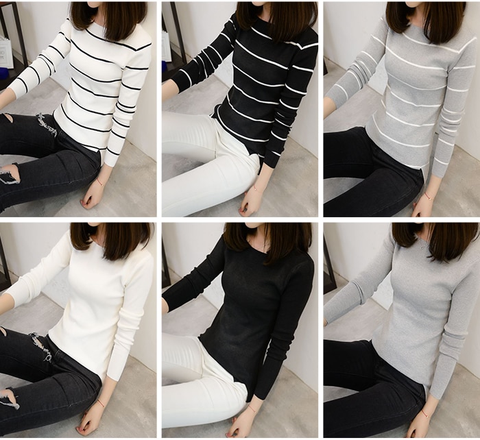 Sweater for Women Knitted High Elastic Jumper (Minimum order 500 pieces each color & design)