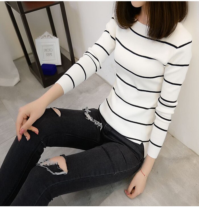 Sweater for Women Knitted High Elastic Jumper (Minimum order 500 pieces each color & design)