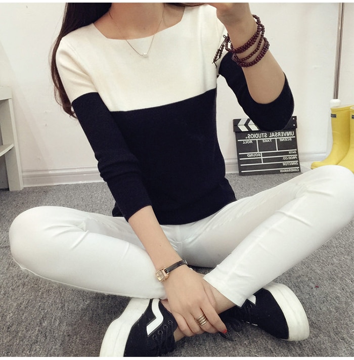 Sweater for Women Knitted High Elastic Jumper (Minimum order 500 pieces each color & design)
