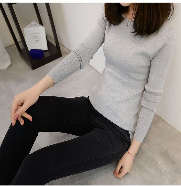 Sweater for Women Knitted High Elastic Jumper (Minimum order 500 pieces each color & design)