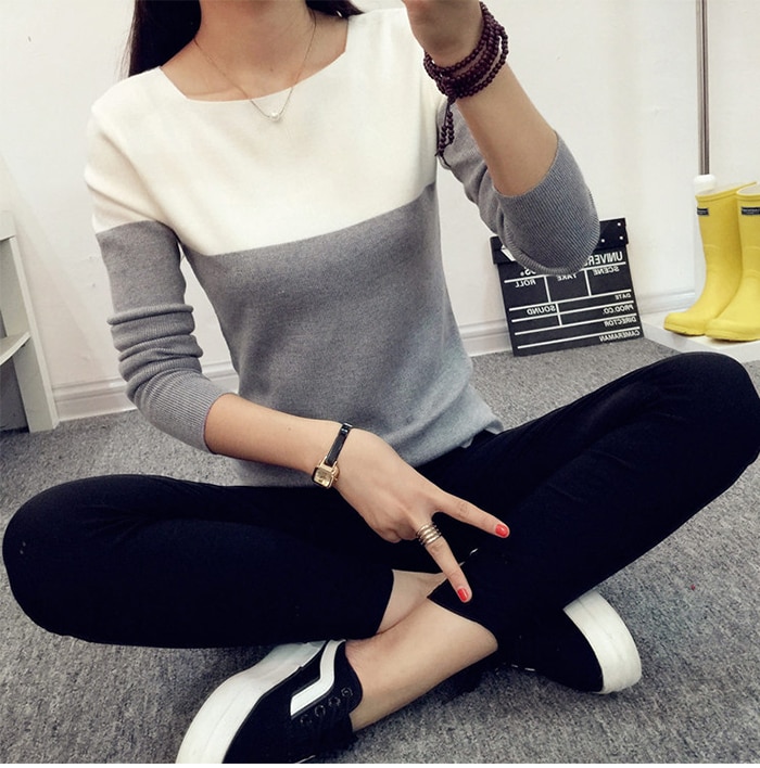 Sweater for Women Knitted High Elastic Jumper (Minimum order 500 pieces each color & design)