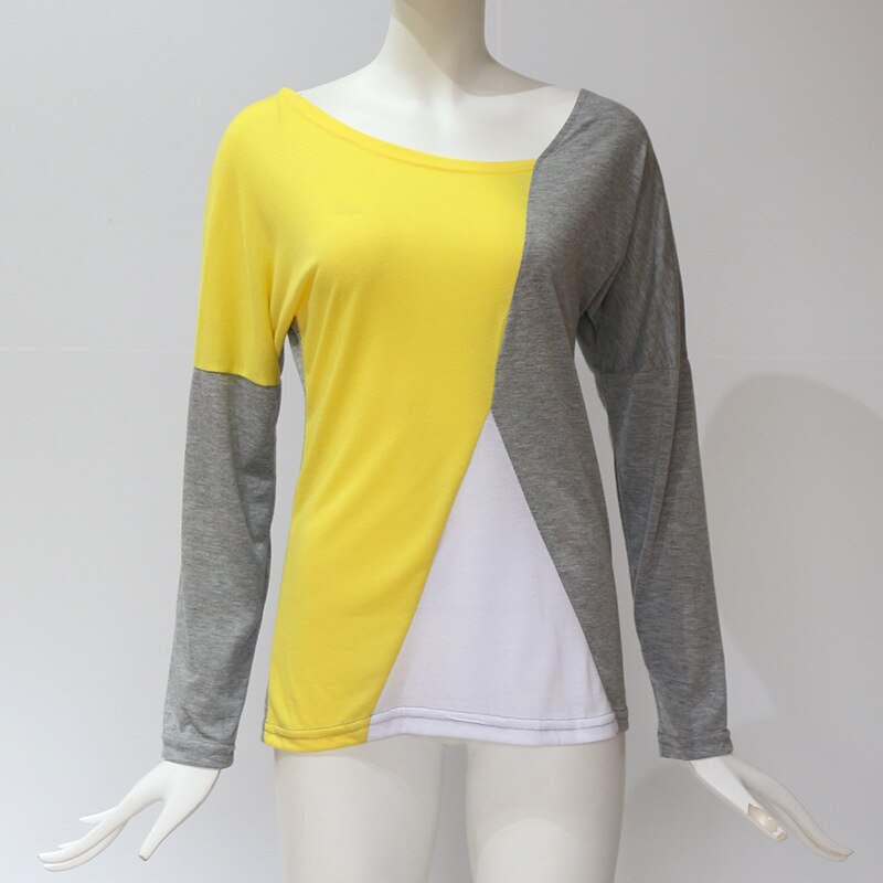 Women Sweater Pullover Patchwork Long Sleeve Shirt (Minimum order 500 pieces each color)