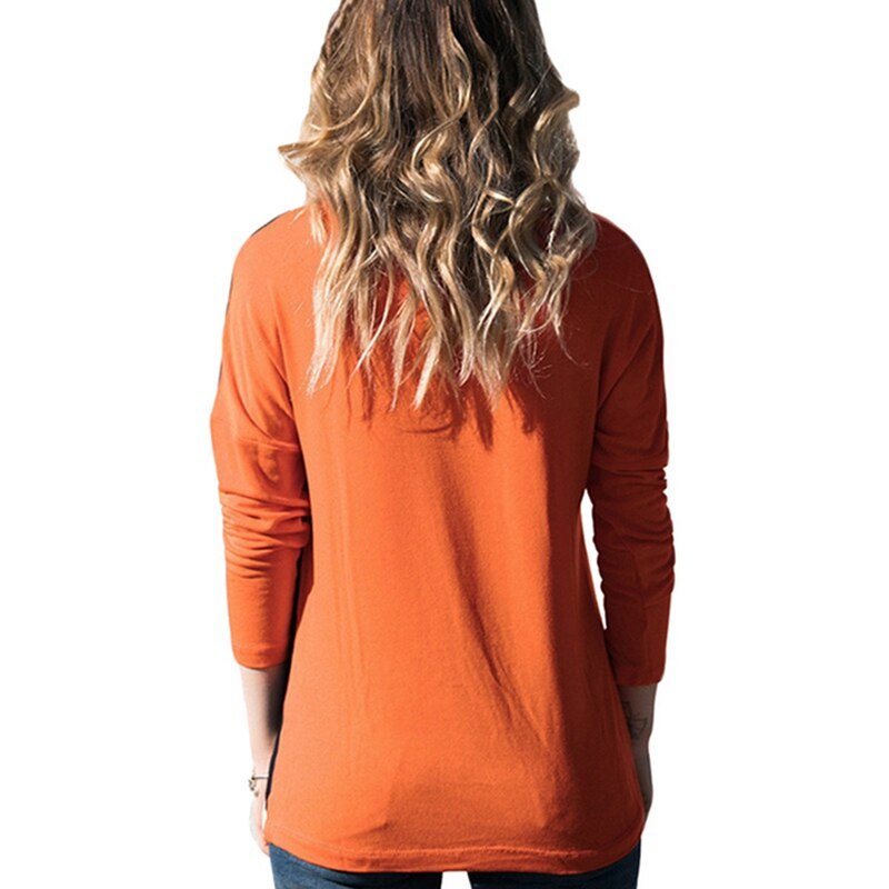 Women Sweater Pullover Patchwork Long Sleeve Shirt (Minimum order 500 pieces each color)