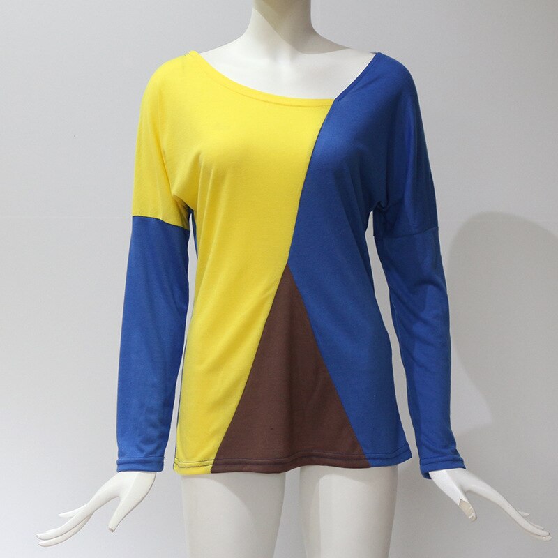 Women Sweater Pullover Patchwork Long Sleeve Shirt (Minimum order 500 pieces each color)