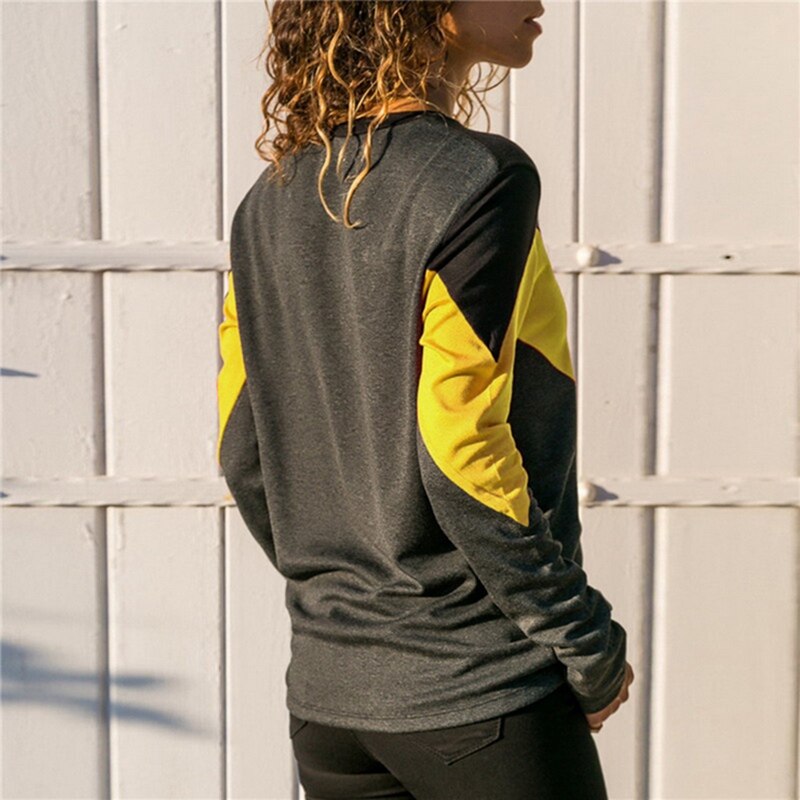 Women Sweater Pullover Patchwork Long Sleeve Shirt (Minimum order 500 pieces each color)