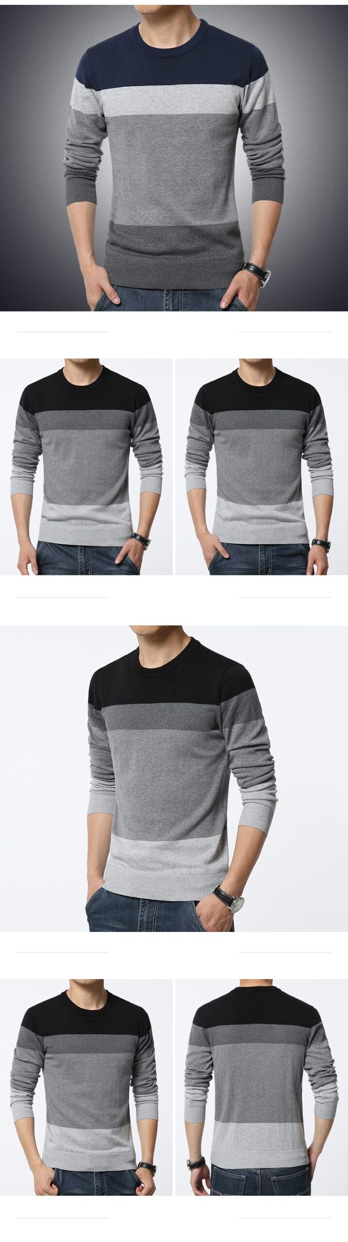 Casual Men's Sweater O-Neck Striped Slim Fit Knittwear 2020 Autumn Mens Sweaters Pullovers Pullover Men Pull Homme M-3XL Casual Men's Sweater O-Neck Striped Slim Fit Knittwear 2020 Autumn Mens Sweaters Pullovers Pullover Men Pull Homme M-3XL