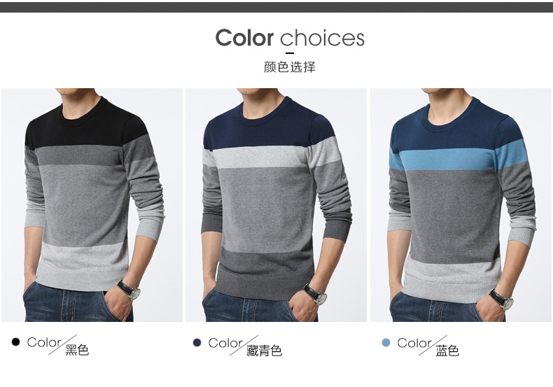 Casual Men's Sweater O-Neck Striped Slim Fit Knittwear 2020 Autumn Mens Sweaters Pullovers Pullover Men Pull Homme M-3XL Casual Men's Sweater O-Neck Striped Slim Fit Knittwear 2020 Autumn Mens Sweaters Pullovers Pullover Men Pull Homme M-3XL