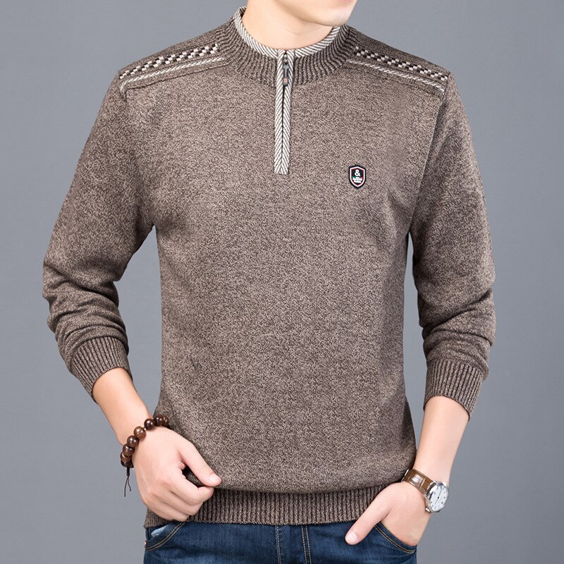Men Sweaters Thick Warm Winter Zipper Sweater Cashmere Wool Sweaters Man Casual Knit Long Sleeve Stand Collar Pullover Men Sweaters Thick Warm Winter Zipper Sweater Cashmere Wool Sweaters Man Casual Knit Long Sleeve Stand Collar Pullover