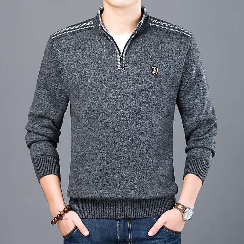 Men Sweaters Thick Warm Winter Zipper Sweater Cashmere Wool Sweaters Man Casual Knit Long Sleeve Stand Collar Pullover Men Sweaters Thick Warm Winter Zipper Sweater Cashmere Wool Sweaters Man Casual Knit Long Sleeve Stand Collar Pullover