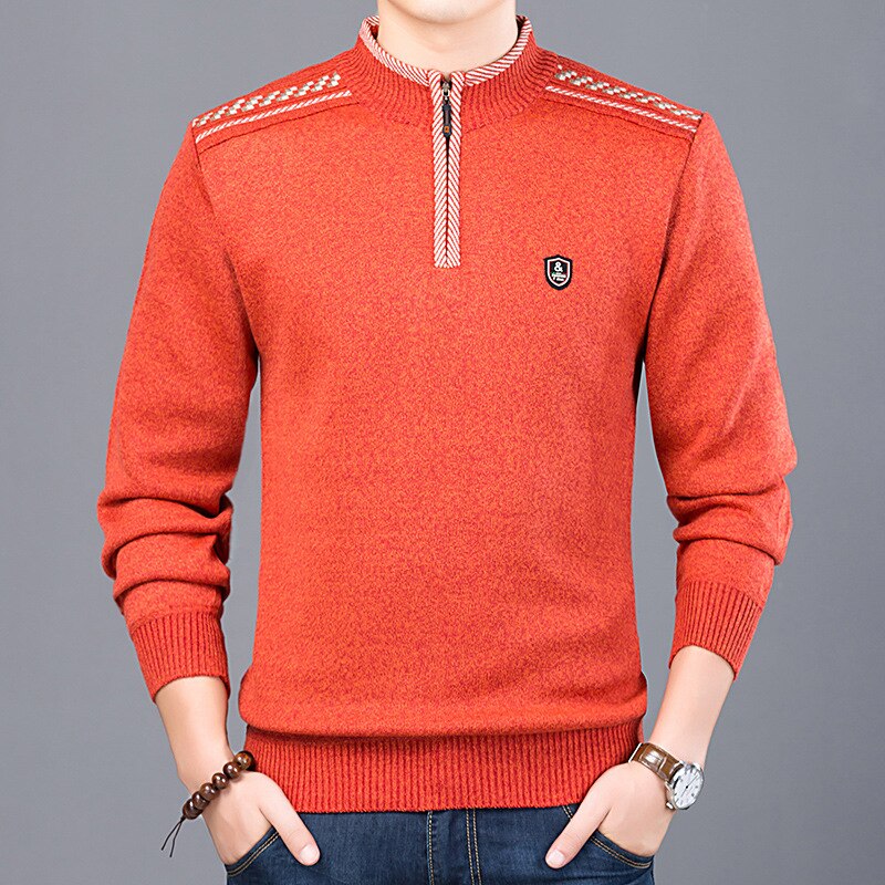 Men Sweaters Thick Warm Winter Zipper Sweater Cashmere Wool Sweaters Man Casual Knit Long Sleeve Stand Collar Pullover Men Sweaters Thick Warm Winter Zipper Sweater Cashmere Wool Sweaters Man Casual Knit Long Sleeve Stand Collar Pullover