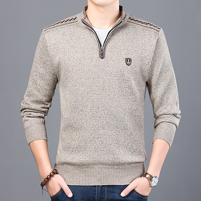 Men Sweaters Thick Warm Winter Zipper Sweater Cashmere Wool Sweaters Man Casual Knit Long Sleeve Stand Collar Pullover Men Sweaters Thick Warm Winter Zipper Sweater Cashmere Wool Sweaters Man Casual Knit Long Sleeve Stand Collar Pullover