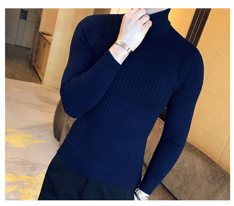 2019 Korean Slim Solid Color Turtleneck Sweater Mens Winter Long Sleeve Warm Knit Sweater Classic Solid Casual Bottoming Shirt 2019 Korean Slim Solid Color Turtleneck Sweater Mens Winter Long Sleeve Warm Knit Sweater Classic Solid Casual Bottoming Shirt