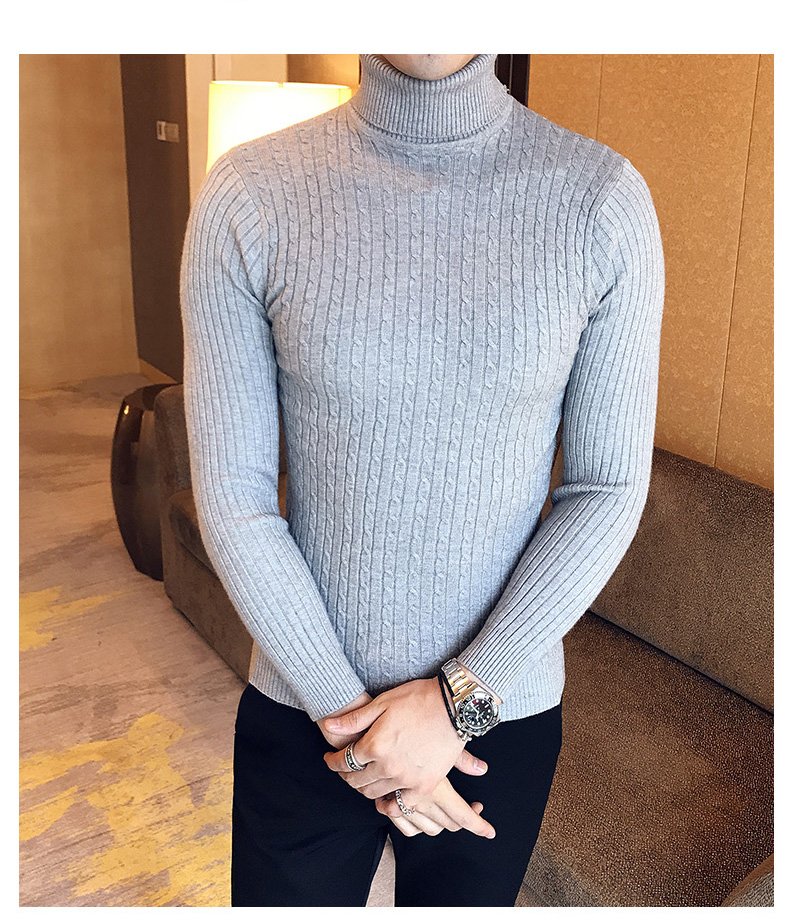 2019 Korean Slim Solid Color Turtleneck Sweater Mens Winter Long Sleeve Warm Knit Sweater Classic Solid Casual Bottoming Shirt 2019 Korean Slim Solid Color Turtleneck Sweater Mens Winter Long Sleeve Warm Knit Sweater Classic Solid Casual Bottoming Shirt