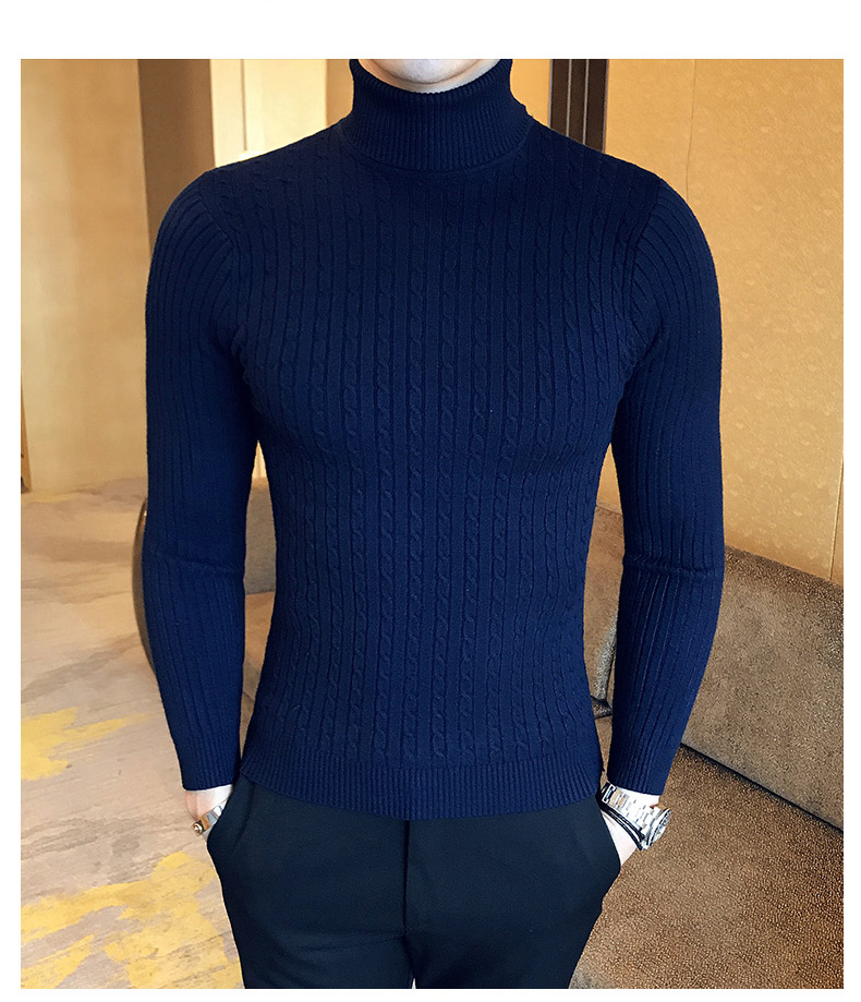 2019 Korean Slim Solid Color Turtleneck Sweater Mens Winter Long Sleeve Warm Knit Sweater Classic Solid Casual Bottoming Shirt 2019 Korean Slim Solid Color Turtleneck Sweater Mens Winter Long Sleeve Warm Knit Sweater Classic Solid Casual Bottoming Shirt