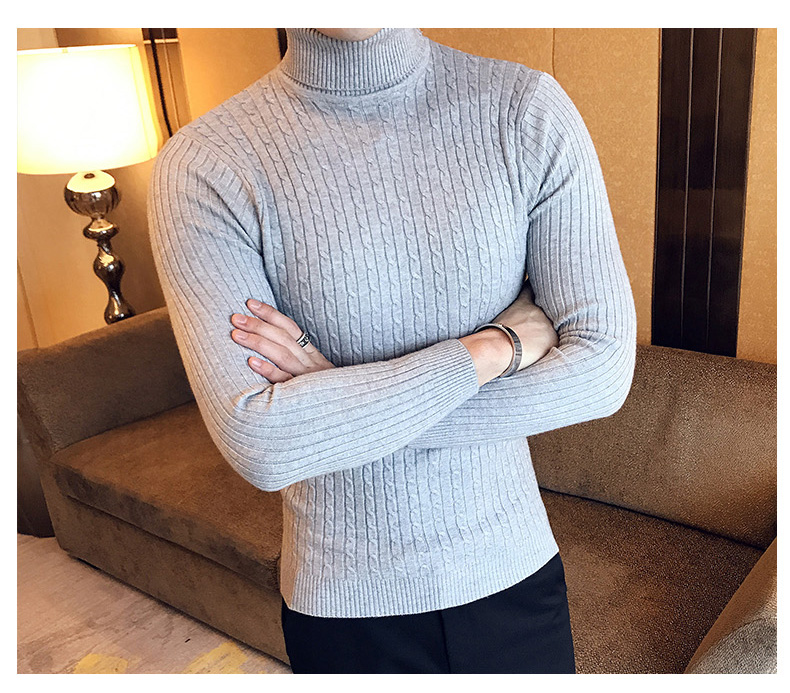 2019 Korean Slim Solid Color Turtleneck Sweater Mens Winter Long Sleeve Warm Knit Sweater Classic Solid Casual Bottoming Shirt 2019 Korean Slim Solid Color Turtleneck Sweater Mens Winter Long Sleeve Warm Knit Sweater Classic Solid Casual Bottoming Shirt