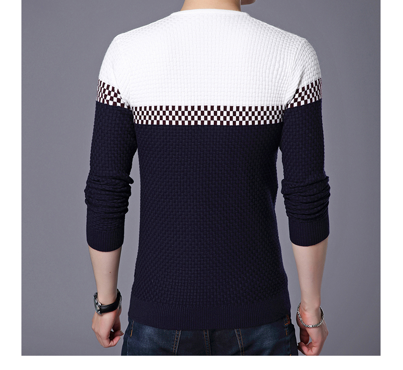 BROWON Men Brand Sweater 2020 Sweater Business Leisure Sweater Pullover V-neck Mens Fit Slim Sweaters Knitted for Man