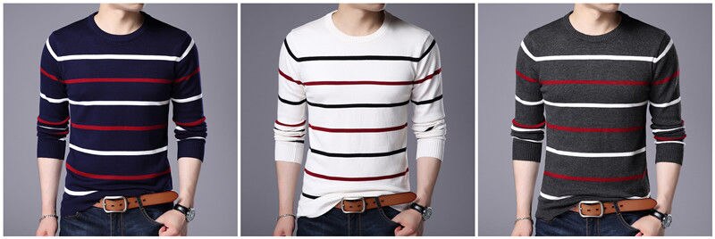 COODRONY O-Neck Pullover Men Brand Clothing 2020 Autumn Winter New Arrival Cashmere Wool Sweater Men Casual Striped Pull Men 152