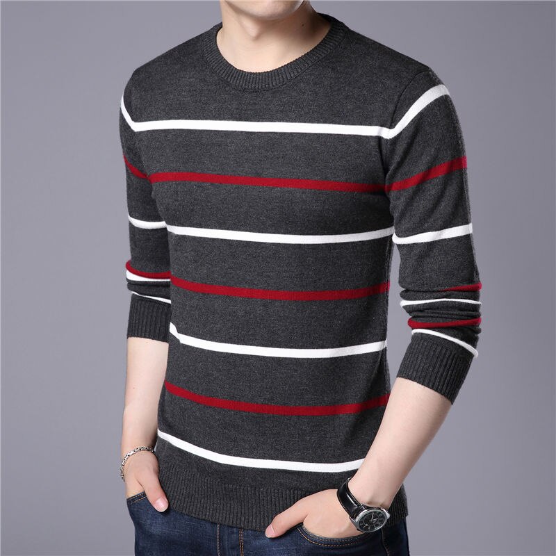 COODRONY O-Neck Pullover Men Brand Clothing 2020 Autumn Winter New Arrival Cashmere Wool Sweater Men Casual Striped Pull Men 152