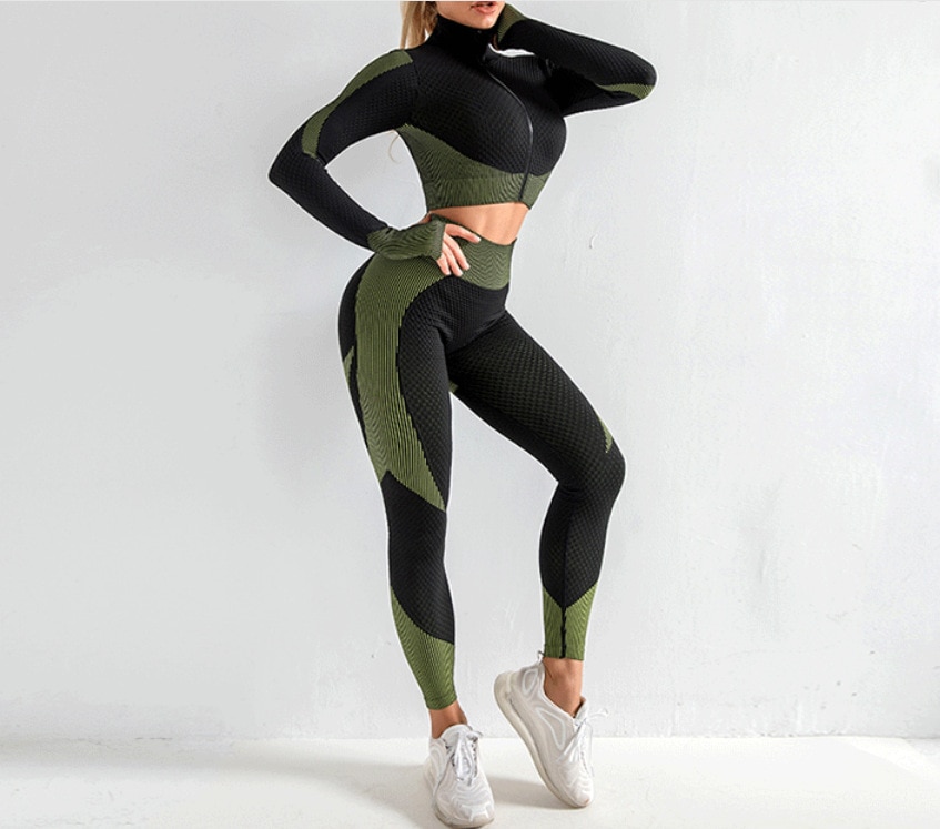 2pcs/3pcs Seamless Sport Sets Women High Stretchy Outdoor Running Gym suits for women Bra Leggings And Top two piece set women