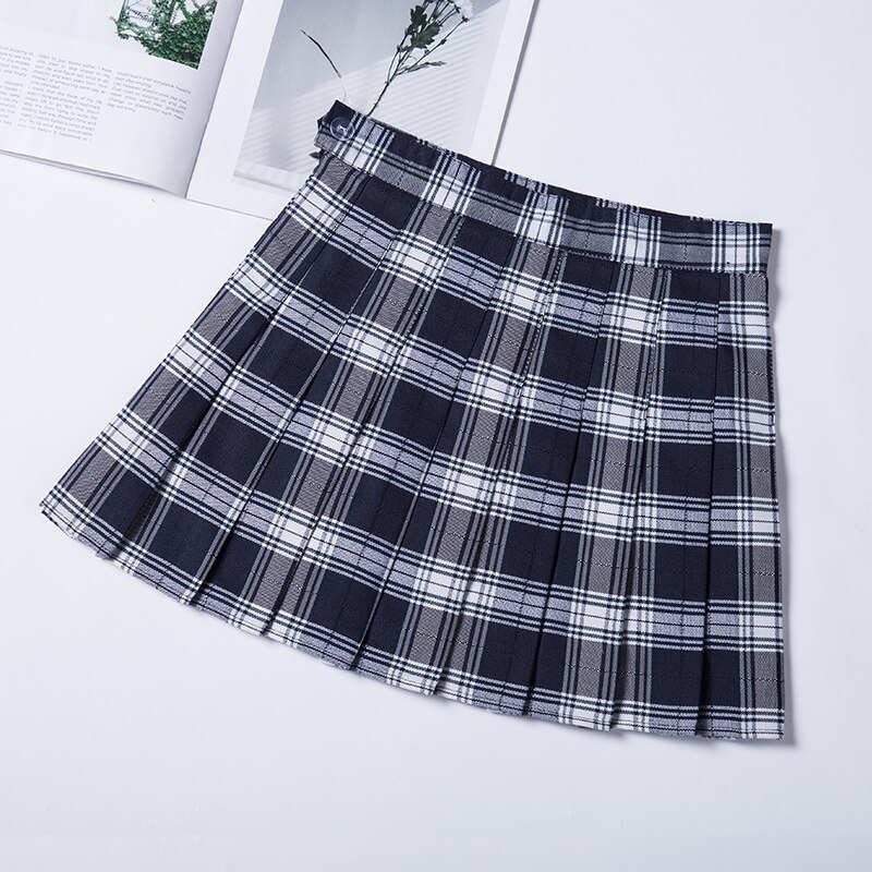 Fashion Women Skirt Preppy Style Plaid Skirts High Waist Chic Student Pleated Skirt Harajuku Uniforms Ladies Girls Dance Skirts