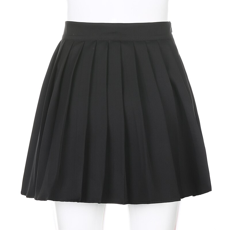 Waatfaak White Pleated Skirt Short Woman Elastic Waist Mini Skirts Sexy Mircro Summer Embroidery Mini Tennis Skirt New Preppy