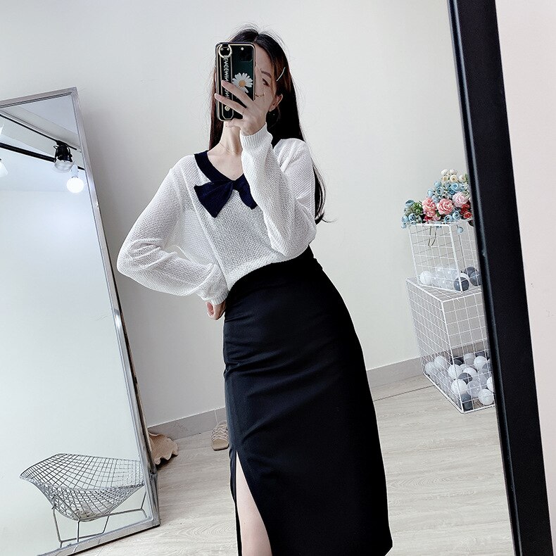 Bornladies New Arrival Autumn Winter Solid Casual Elegant Blue and Black Color Skirts for Women Party Work (Minimum order 100 pieces each design) Bornladies New Arrival Autumn Winter Solid Casual Elegant Blue and Black Color Skirts for Women Party Work (Minimum order 100 pieces each design)