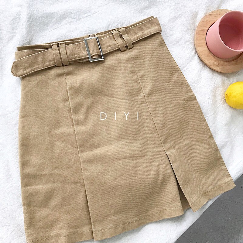 Solid Basic Slim Ladies Spring Autumn Mini Short Bandage Skirt Women Falda Casual High Waist Bodycon Office Skirts (Minimum order 100 Pieces each design) OL Elegant Skirts