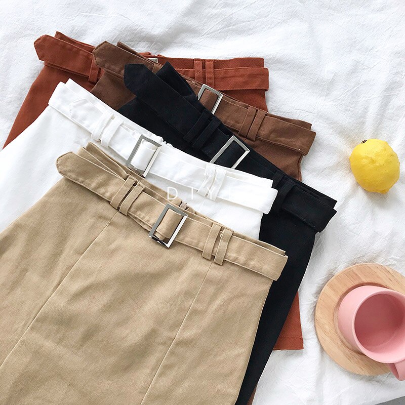 Solid Basic Slim Ladies Spring Autumn Mini Short Bandage Skirt Women Falda Casual High Waist Bodycon Office Skirts (Minimum order 100 Pieces each design) OL Elegant Skirts