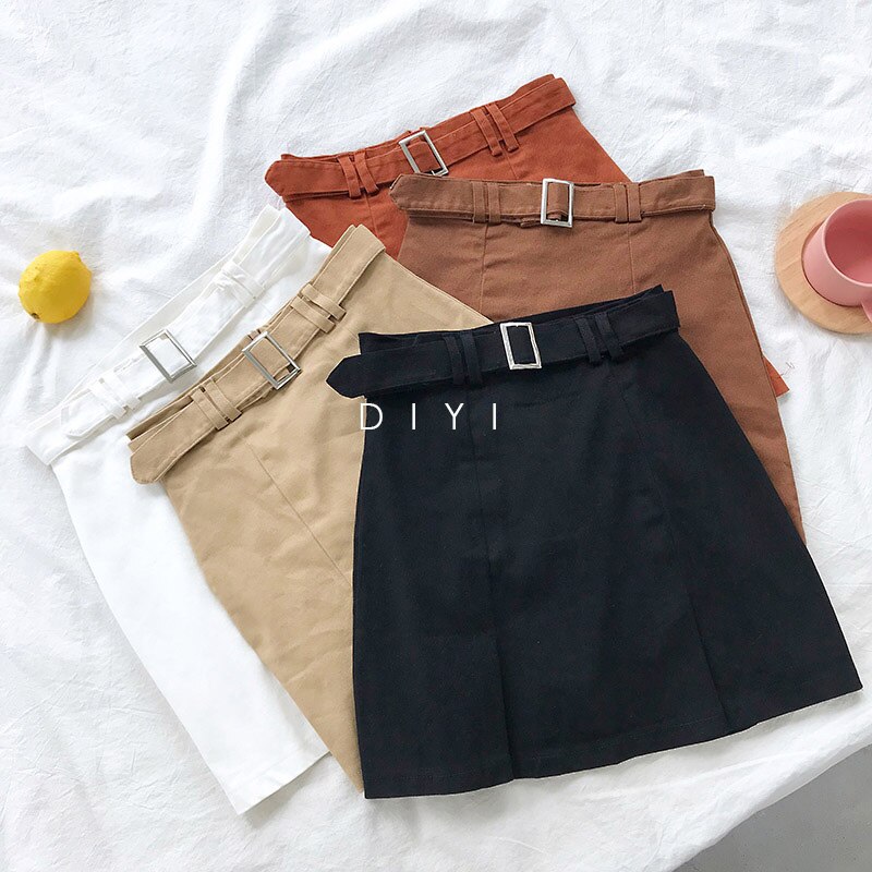 Solid Basic Slim Ladies Spring Autumn Mini Short Bandage Skirt Women Falda Casual High Waist Bodycon Office Skirts (Minimum order 100 Pieces each design) OL Elegant Skirts