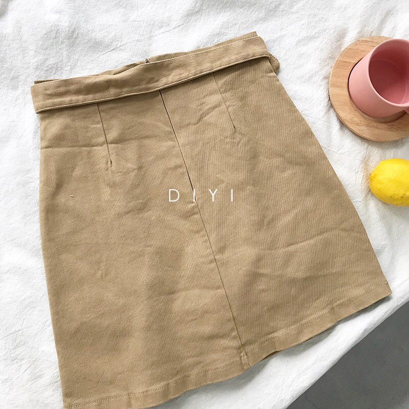 Solid Basic Slim Ladies Spring Autumn Mini Short Bandage Skirt Women Falda Casual High Waist Bodycon Office Skirts (Minimum order 100 Pieces each design) OL Elegant Skirts