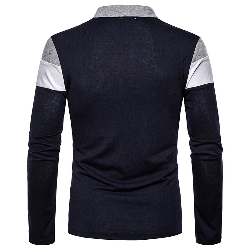 Autumn Men Long Sleeve T-shirt Three Colors Stitching Tops matching street casual fashion T-shirt