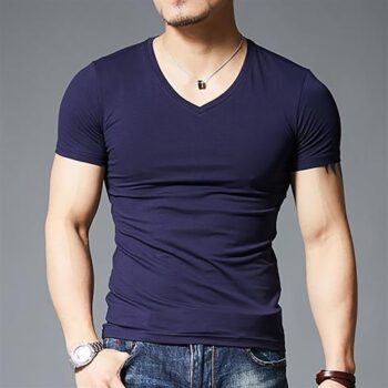 Fitness T-shirts Men's V neck (Minimum order 100 pieces color)