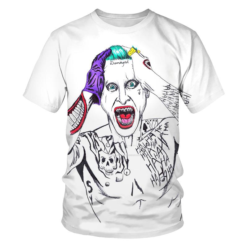 Summer 2020 white all-match 3D printed T-shirt men's all-match clown casual men's and women's T-shirts Fun and interesting T-shi