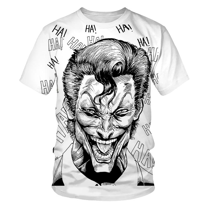 Summer 2020 white all-match 3D printed T-shirt men's all-match clown casual men's and women's T-shirts Fun and interesting T-shi
