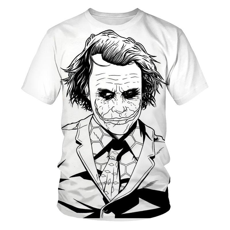 Summer 2020 white all-match 3D printed T-shirt men's all-match clown casual men's and women's T-shirts Fun and interesting T-shi