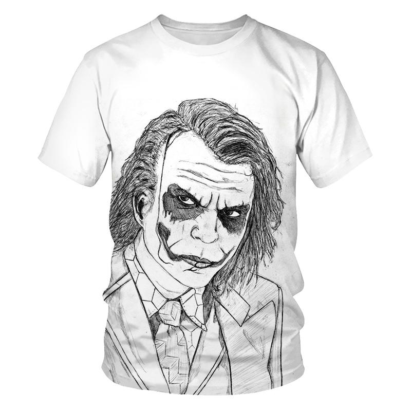 Summer 2020 white all-match 3D printed T-shirt men's all-match clown casual men's and women's T-shirts Fun and interesting T-shi
