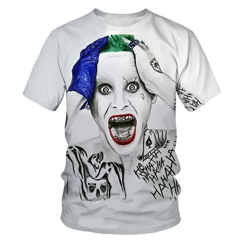 Summer 2020 white all-match 3D printed T-shirt men's all-match clown casual men's and women's T-shirts Fun and interesting T-shi