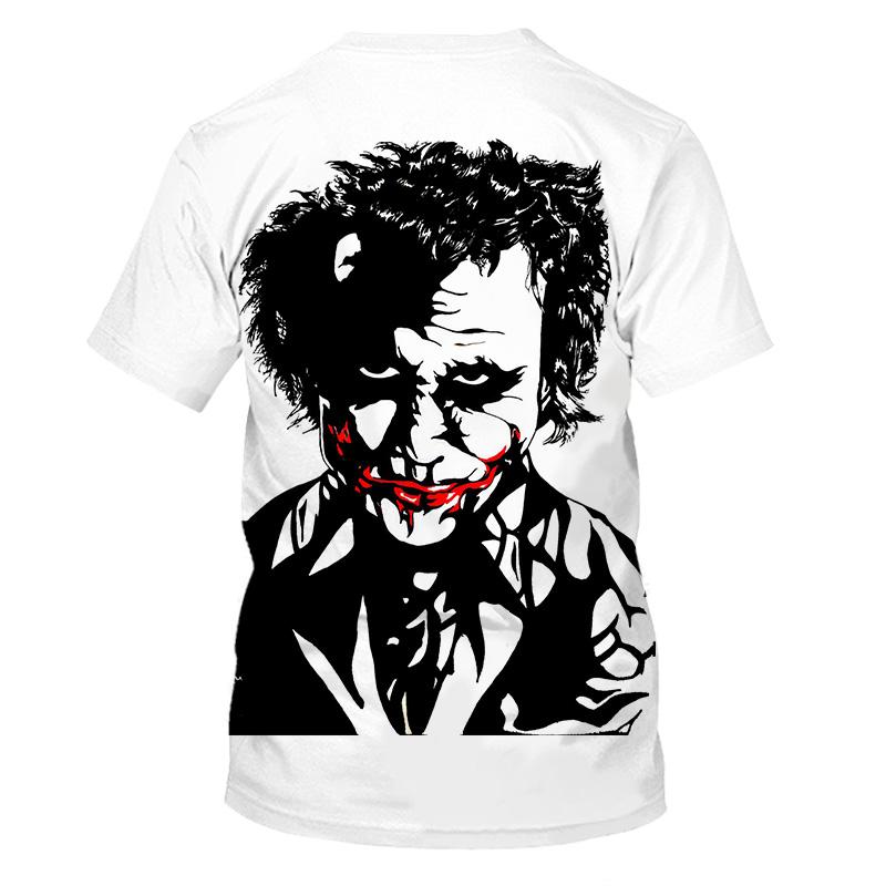 Summer 2020 white all-match 3D printed T-shirt men's all-match clown casual men's and women's T-shirts Fun and interesting T-shi