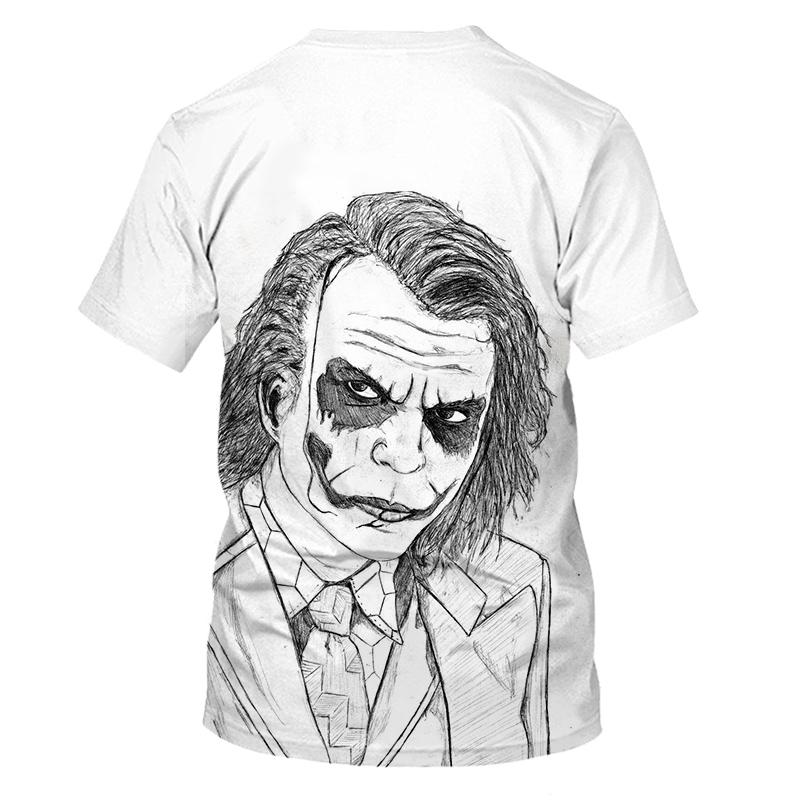Summer 2020 white all-match 3D printed T-shirt men's all-match clown casual men's and women's T-shirts Fun and interesting T-shi