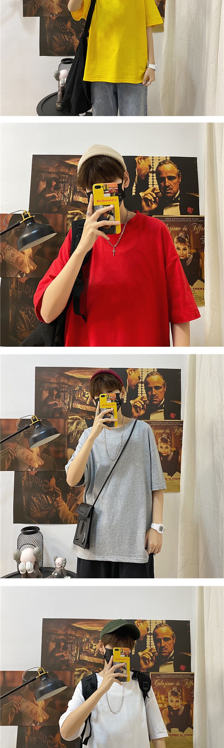 Short-sleeved t-shirt Men's simple solid bottoming shirt men's clothing loose casual Oversized Men t-shirt cool Thin Summer Tops Short-sleeved t-shirt Men's simple solid bottoming shirt men's clothing loose casual Oversized Men t-shirt cool Thin Summer Tops