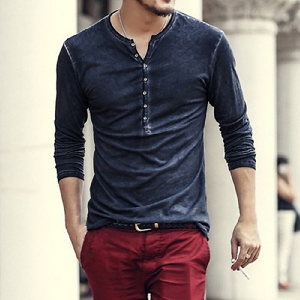 Men Solid Long Sleeve T-shirts (Minimum order 100 pieces each color)