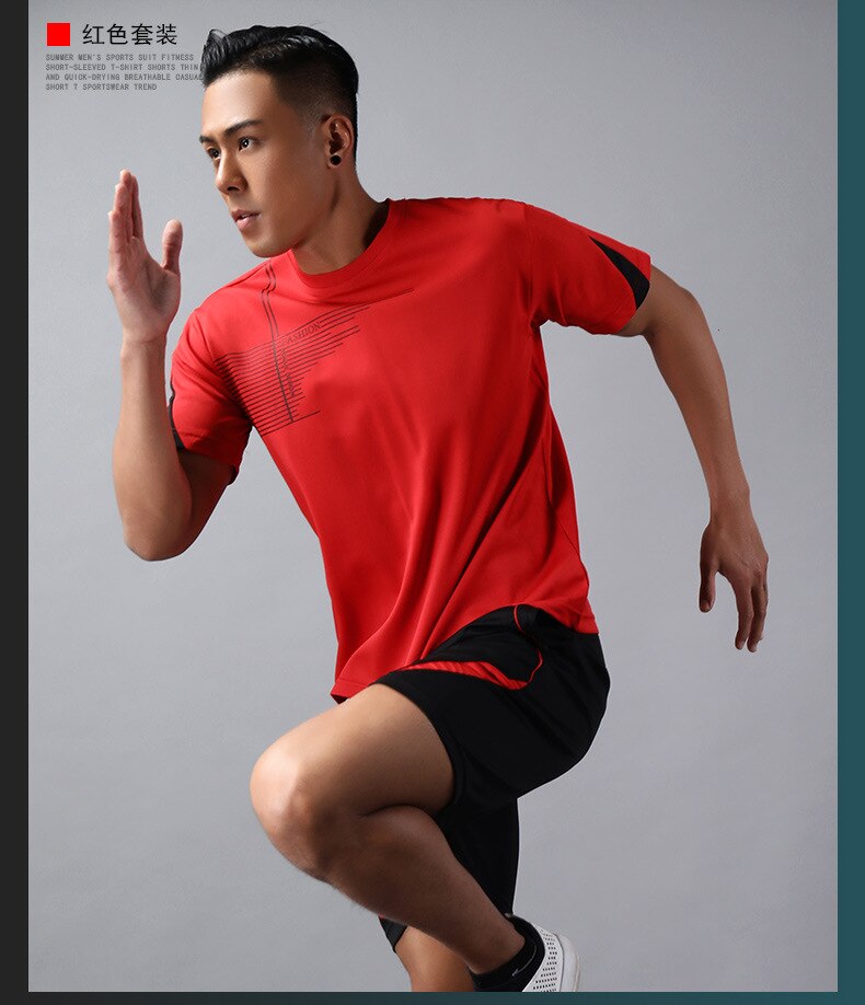 Men Sportswear Suits Quick Dry Running Sets Men T-shirts + Sport Shorts Training Men Jogging Fitness Sport shirts Suit 5XL Men Sportswear Suits Quick Dry Running Sets Men T-shirts + Sport Shorts Training Men Jogging Fitness Sport shirts Suit 5XL
