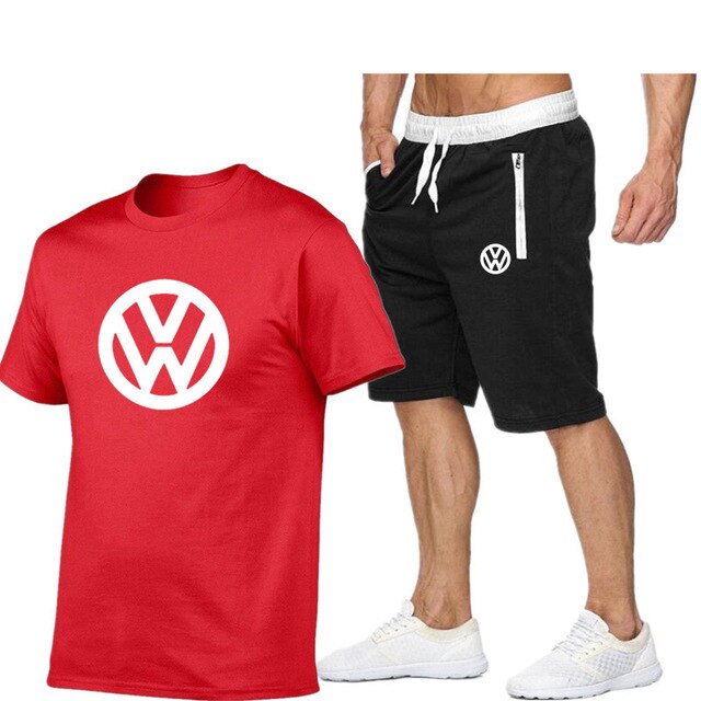 2020 summer new special men's T-shirt suit + Volkswagen printed casual shorts summer high quality breathable men's T-shirt suit 2020 summer new special men's T-shirt suit + Volkswagen printed casual shorts summer high quality breathable men's T-shirt suit