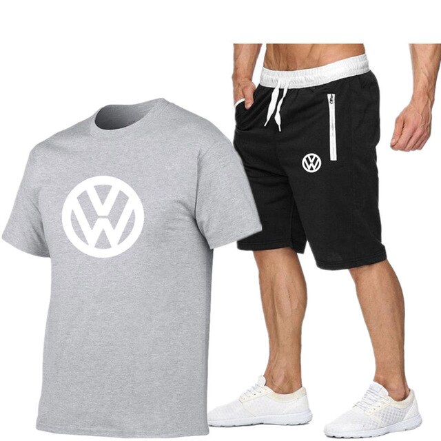 2020 summer new special men's T-shirt suit + Volkswagen printed casual shorts summer high quality breathable men's T-shirt suit 2020 summer new special men's T-shirt suit + Volkswagen printed casual shorts summer high quality breathable men's T-shirt suit