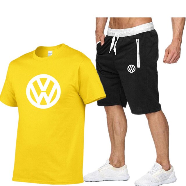 2020 summer new special men's T-shirt suit + Volkswagen printed casual shorts summer high quality breathable men's T-shirt suit 2020 summer new special men's T-shirt suit + Volkswagen printed casual shorts summer high quality breathable men's T-shirt suit