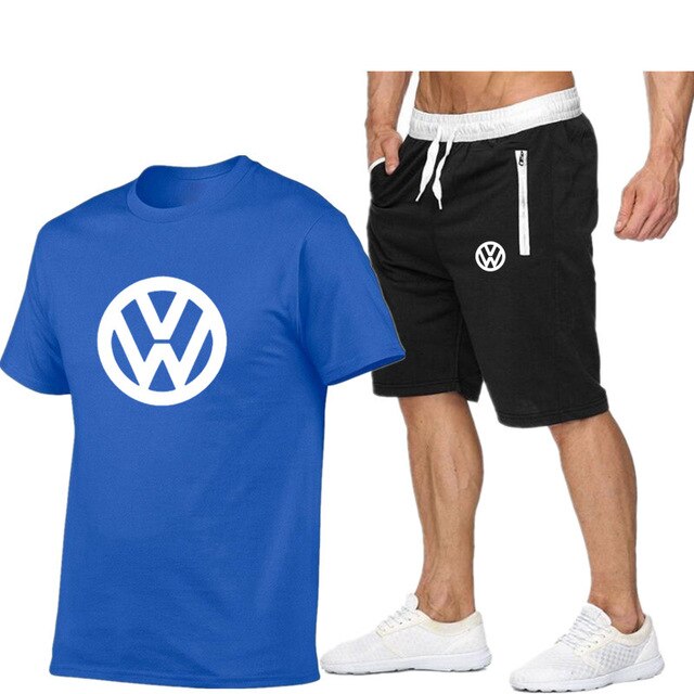 2020 summer new special men's T-shirt suit + Volkswagen printed casual shorts summer high quality breathable men's T-shirt suit 2020 summer new special men's T-shirt suit + Volkswagen printed casual shorts summer high quality breathable men's T-shirt suit