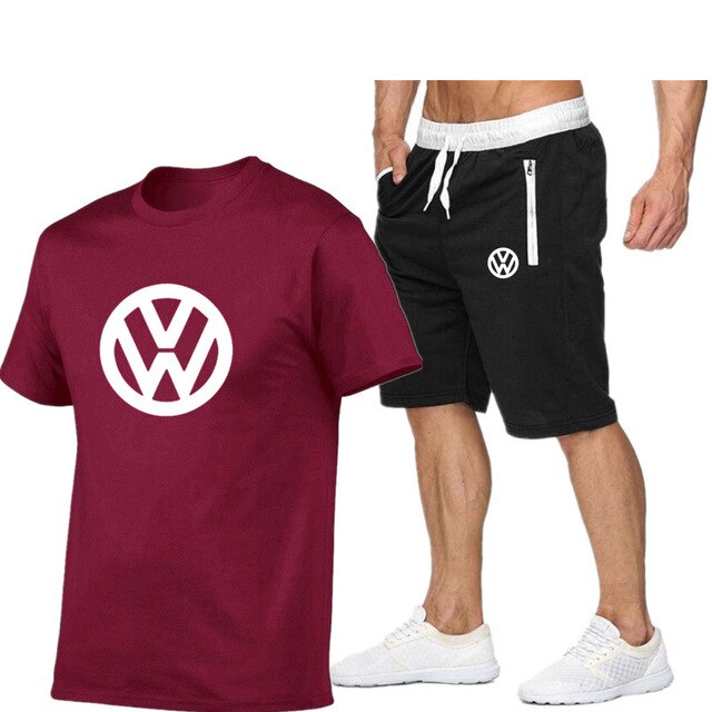 2020 summer new special men's T-shirt suit + Volkswagen printed casual shorts summer high quality breathable men's T-shirt suit 2020 summer new special men's T-shirt suit + Volkswagen printed casual shorts summer high quality breathable men's T-shirt suit