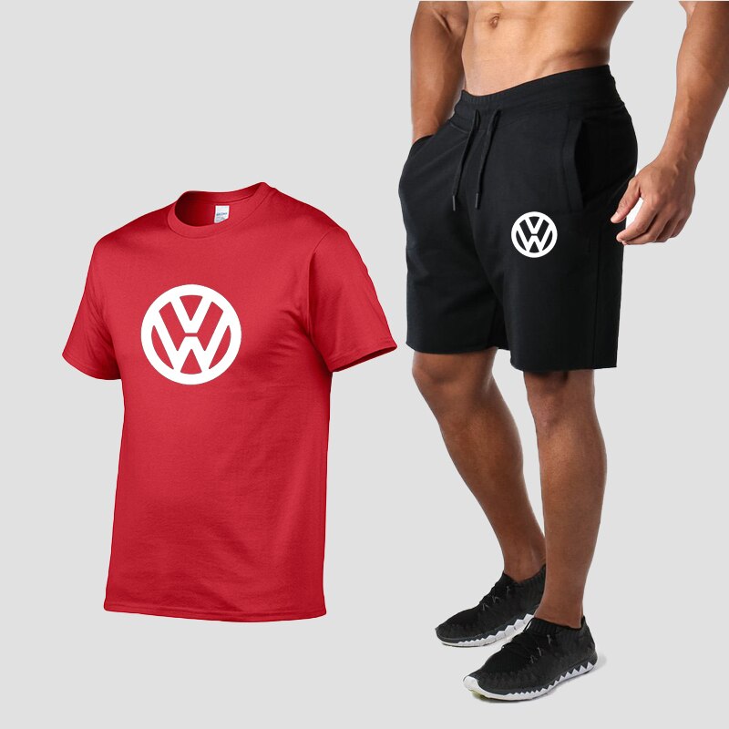 2020 summer new special men's T-shirt suit + Volkswagen printed casual shorts summer high quality breathable men's T-shirt suit 2020 summer new special men's T-shirt suit + Volkswagen printed casual shorts summer high quality breathable men's T-shirt suit