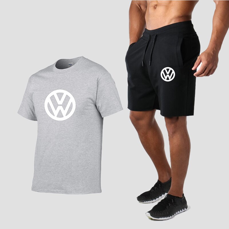 2020 summer new special men's T-shirt suit + Volkswagen printed casual shorts summer high quality breathable men's T-shirt suit 2020 summer new special men's T-shirt suit + Volkswagen printed casual shorts summer high quality breathable men's T-shirt suit
